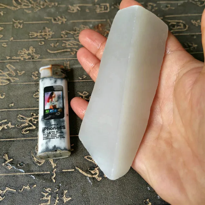 Natural Kunlun Jade Rough Nephrite Raw (202g, 10X4X2.5cm)