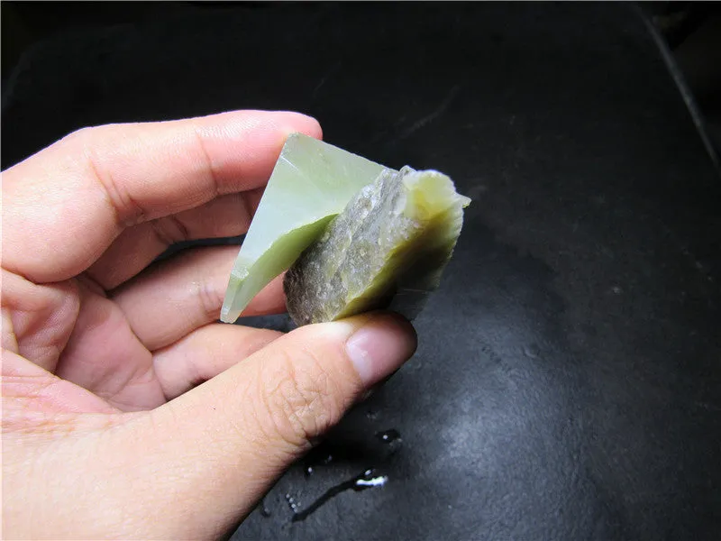Natural Kunlun Jade Rough Nephrite Raw (21.94g, 35X32X20mm) & (32.51g, 55X26X16mm)