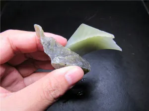 Natural Kunlun Jade Rough Nephrite Raw (21.94g, 35X32X20mm) & (32.51g, 55X26X16mm)