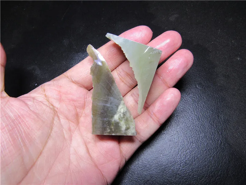 Natural Kunlun Jade Rough Nephrite Raw (21.94g, 35X32X20mm) & (32.51g, 55X26X16mm)