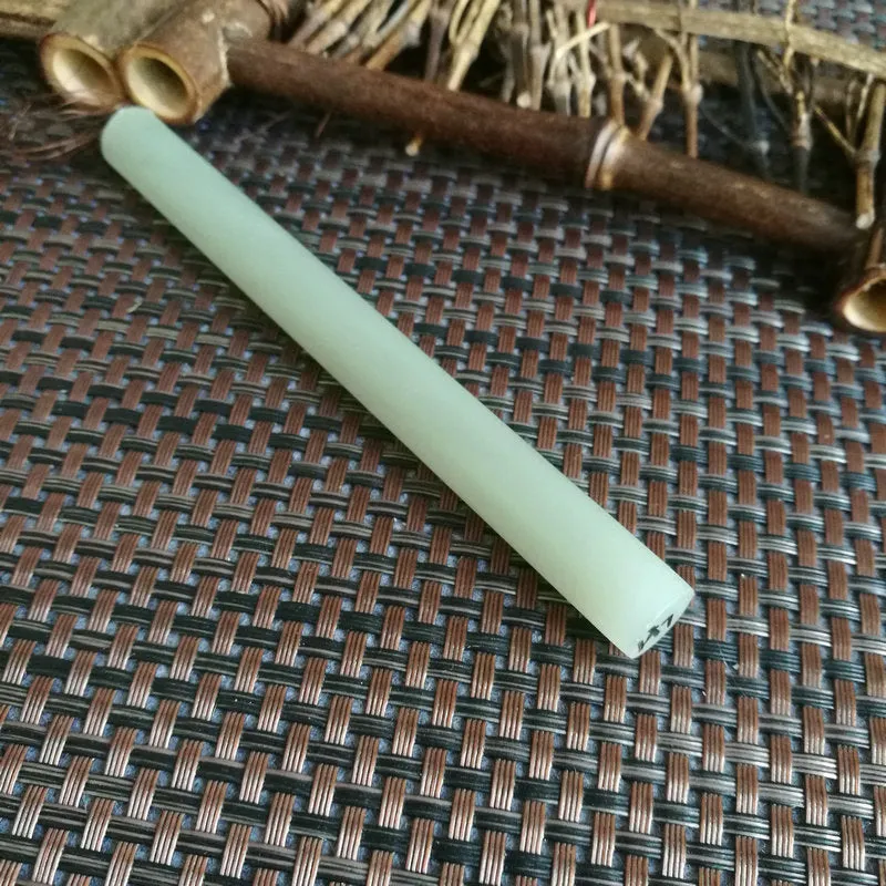 Natural Kunlun Jade Rough Nephrite Raw (38g,12.3X1.1cm)