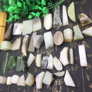 Natural Kunlun Jade Rough Nephrite Remains 40 pieces