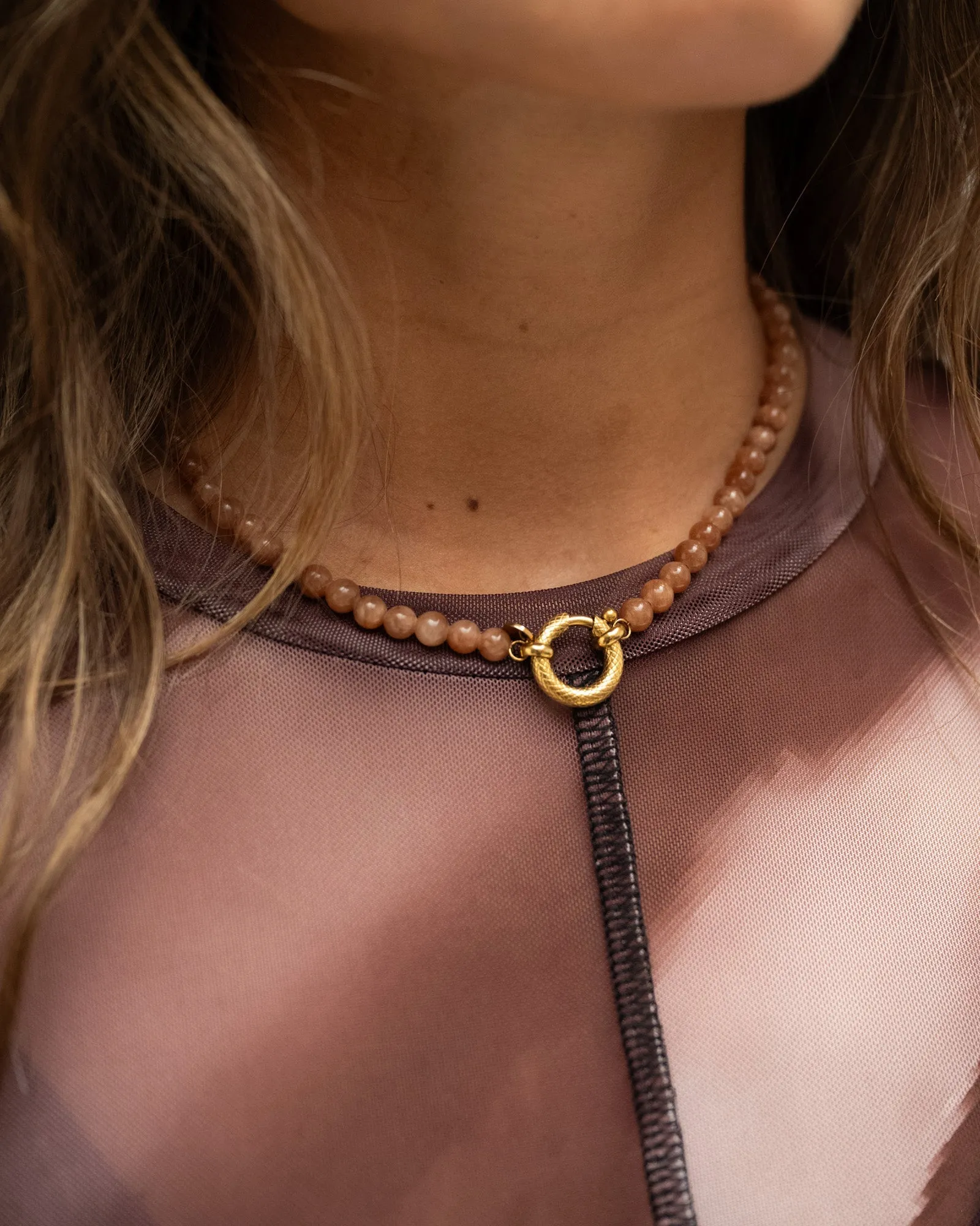 Necklace Brown Snake Gold