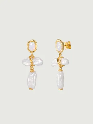 Opal Pearl Drop Earrings