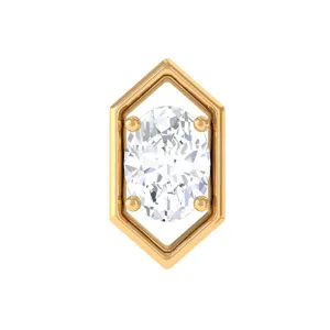Oval Cut Moissanite Solitaire Hexagon Helix Earring