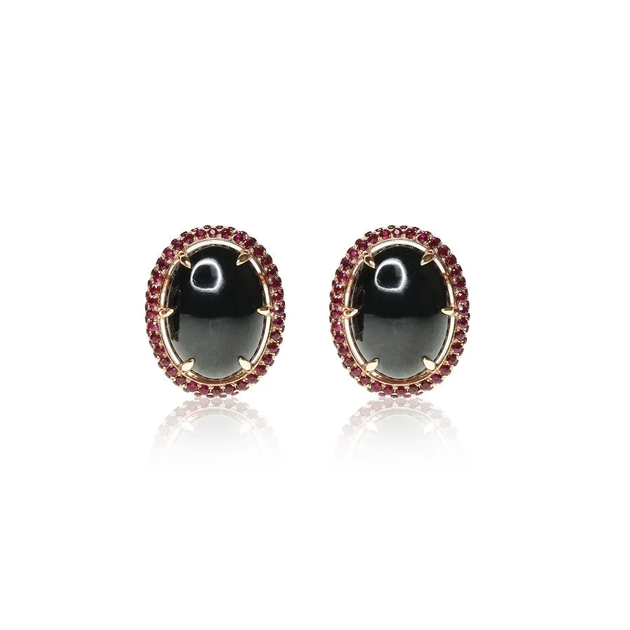 Oval Jade Earrings