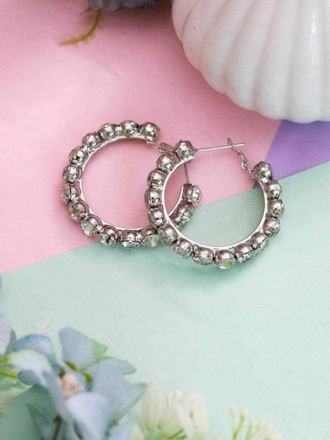 P V Sindhu In Diamond Hoop Earrings