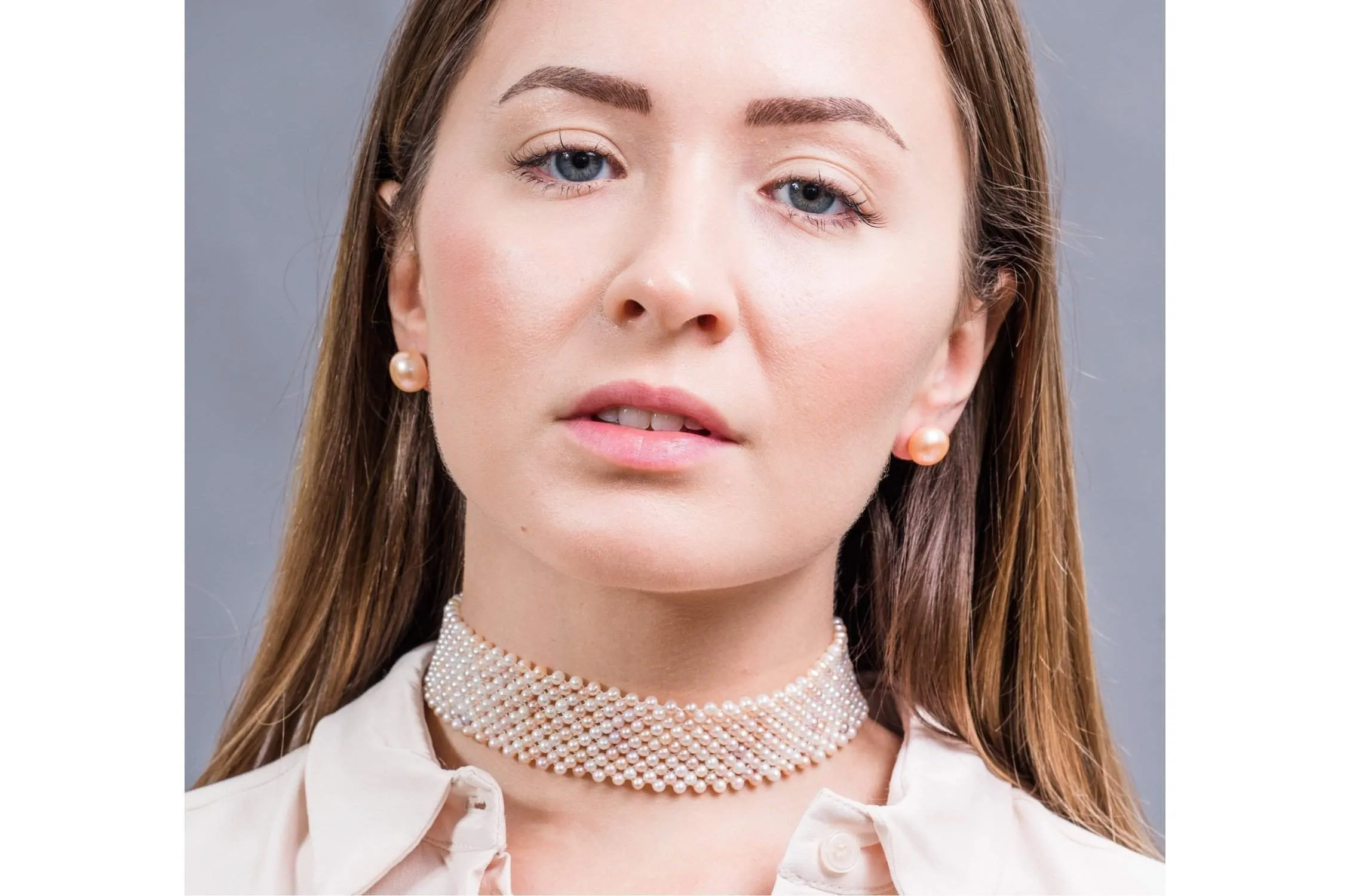 Pink & White Freshwater Pearl Choker 4mm
