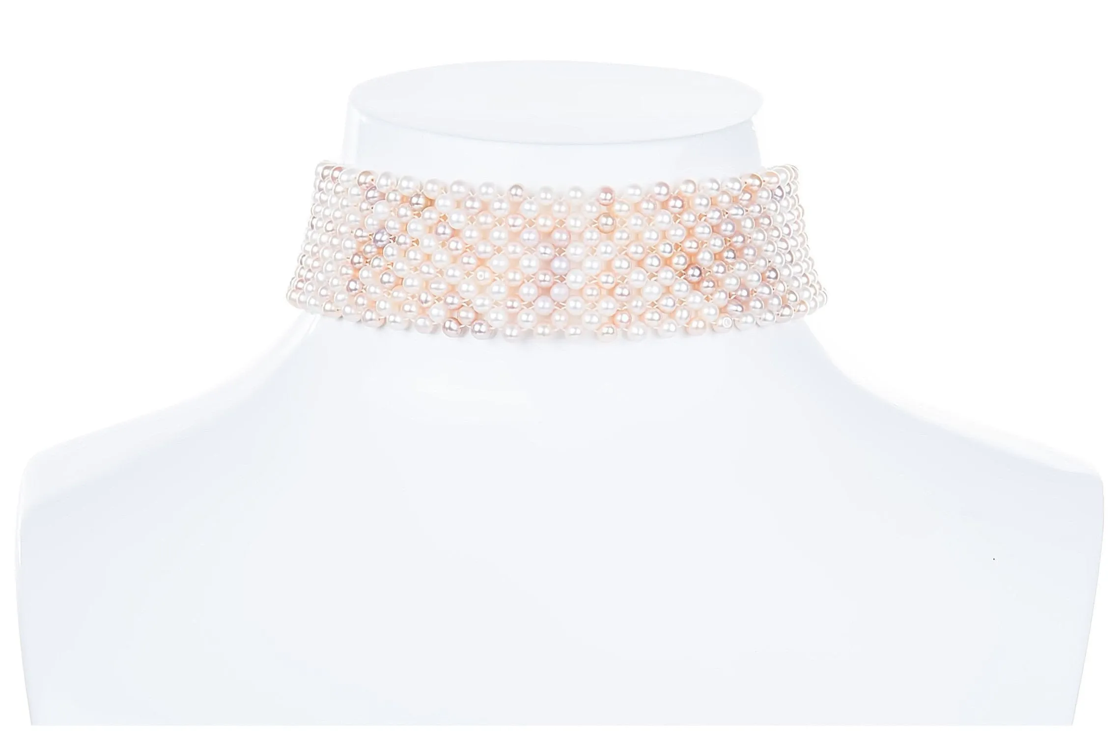 Pink & White Freshwater Pearl Choker 4mm