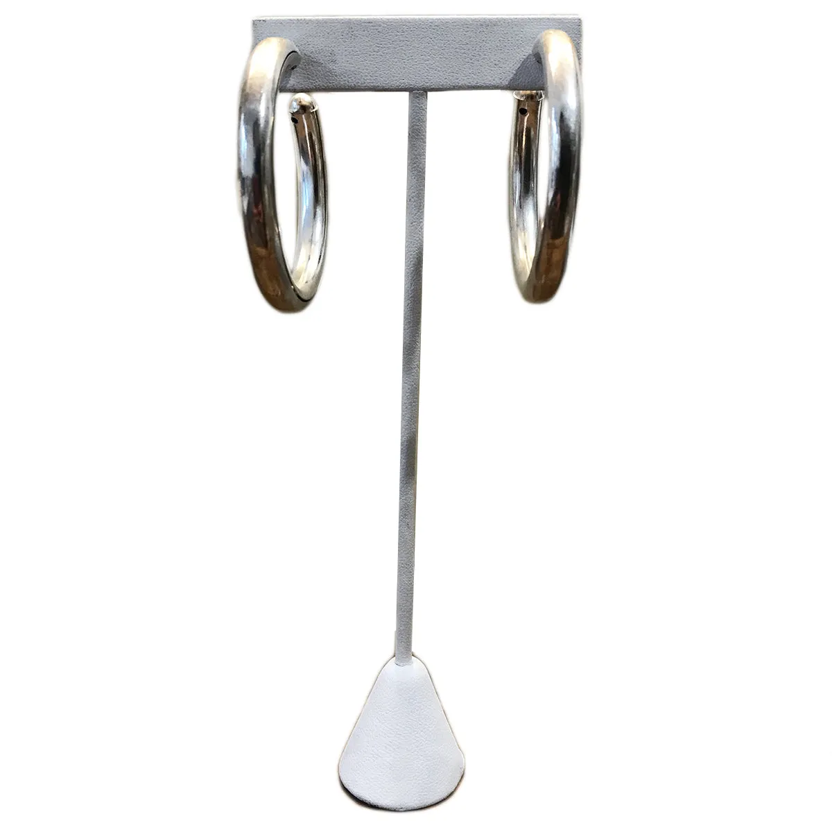 Poggi Silver Hoop Metal Earrings