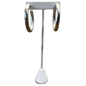 Poggi Silver Hoop Metal Earrings