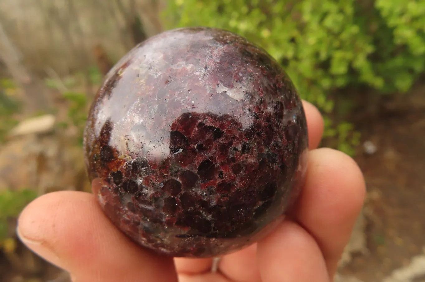 Polished Pyrope Garnet Matrix Spheres x 6 From Madagascar