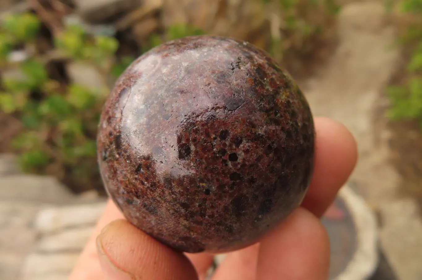 Polished Pyrope Garnet Matrix Spheres x 6 From Madagascar