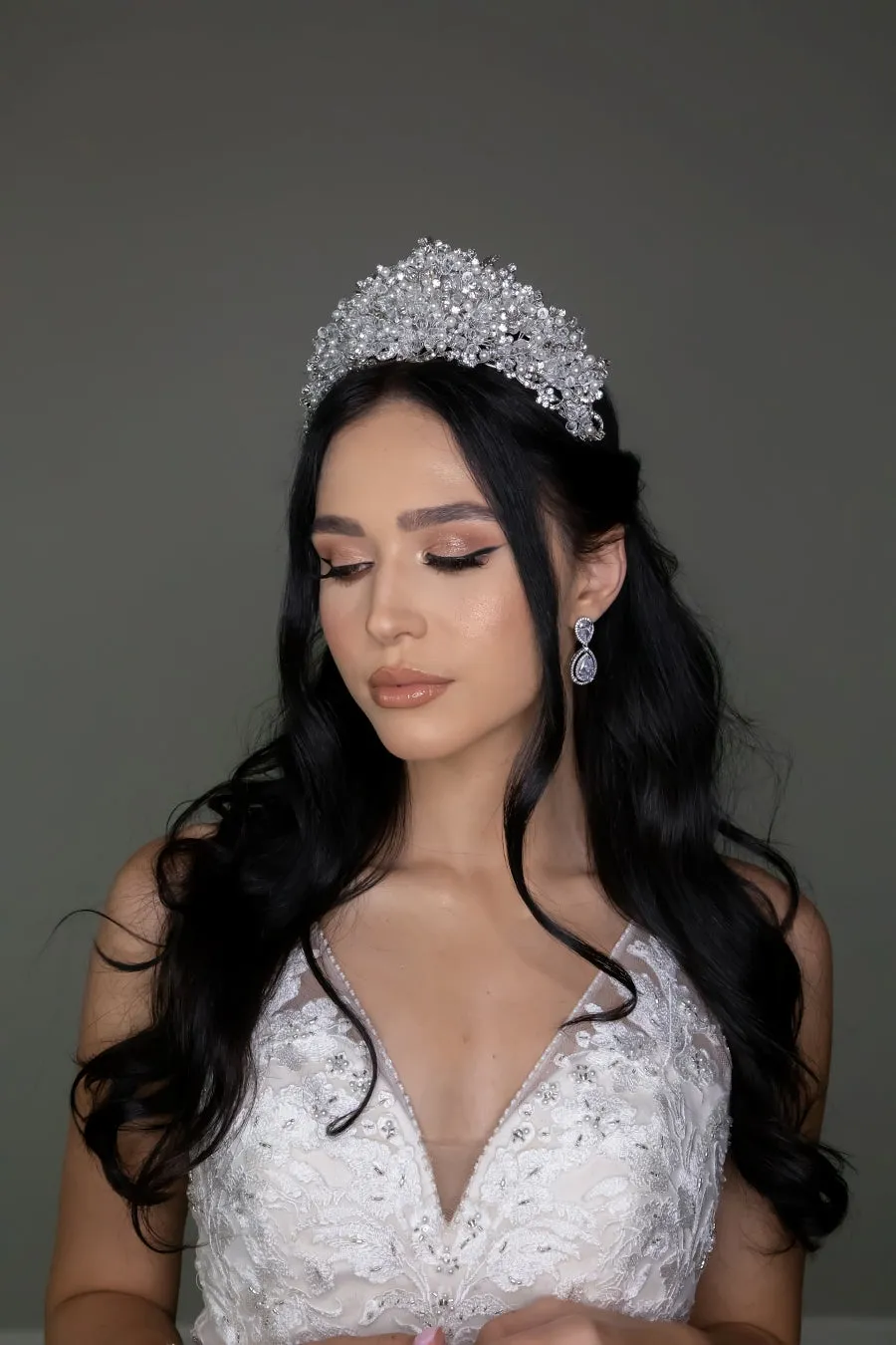 RANIER Wedding Crown, Swarovski & Pearls Tiara