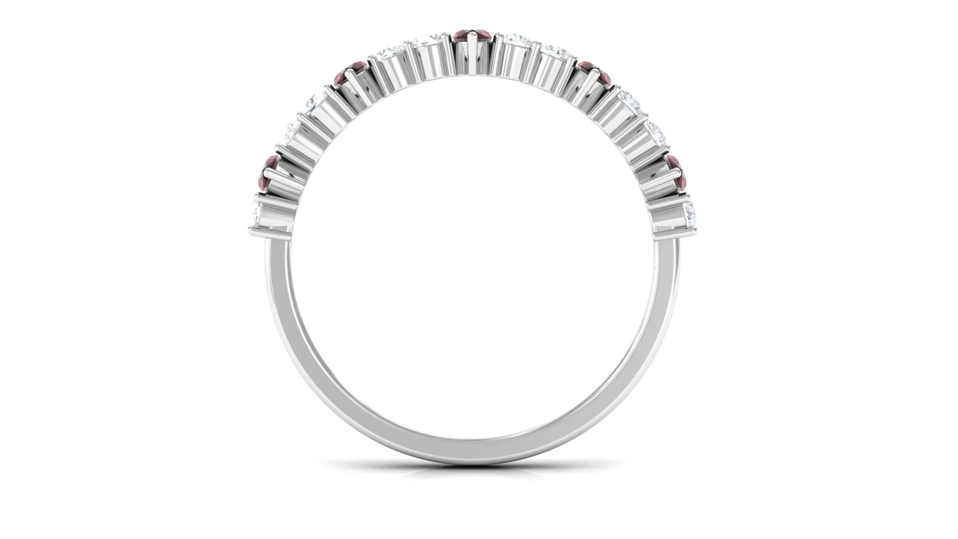 Real Garnet Eternity Anniversary Band Ring with Diamond