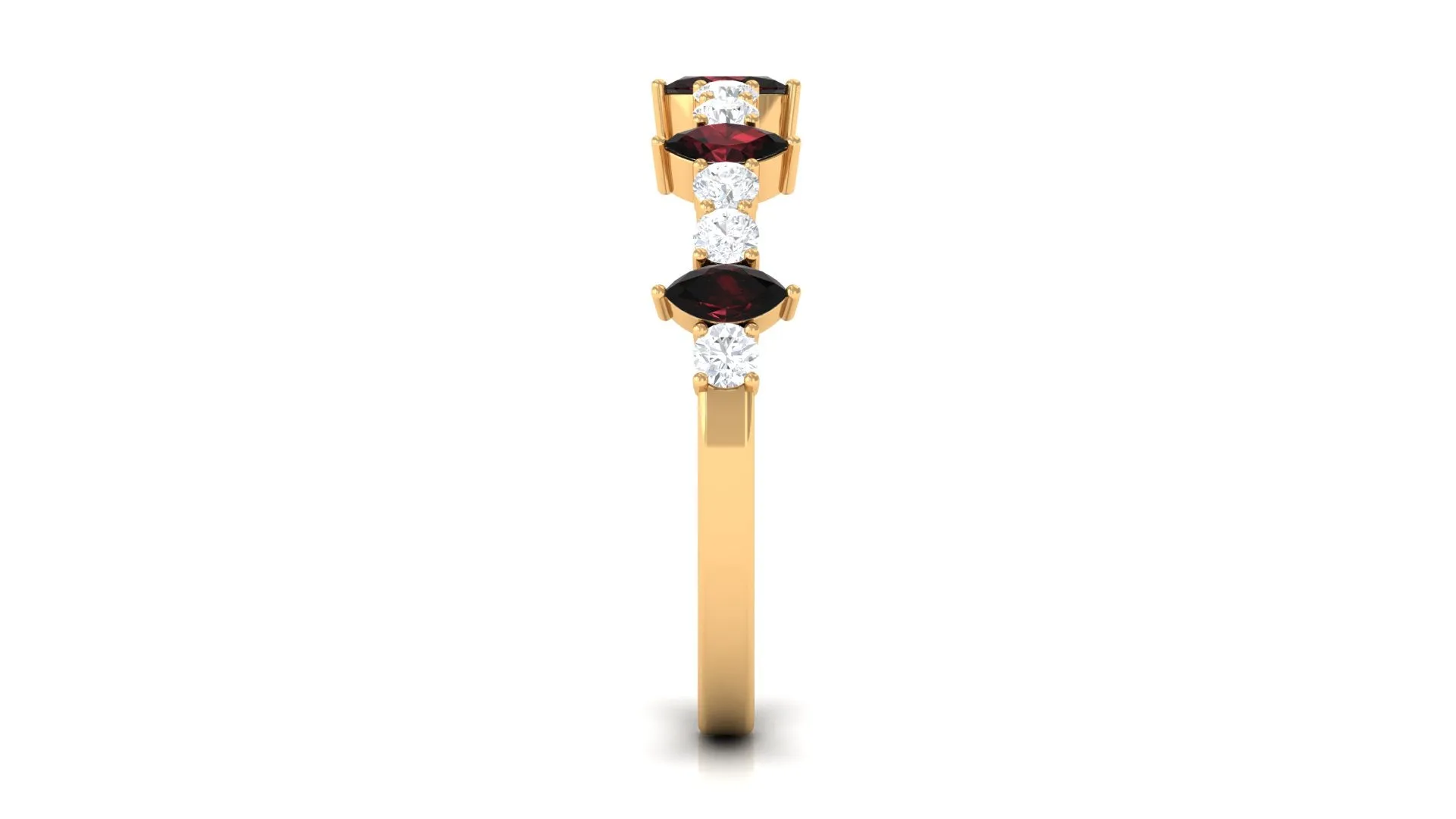 Real Garnet Eternity Anniversary Band Ring with Diamond