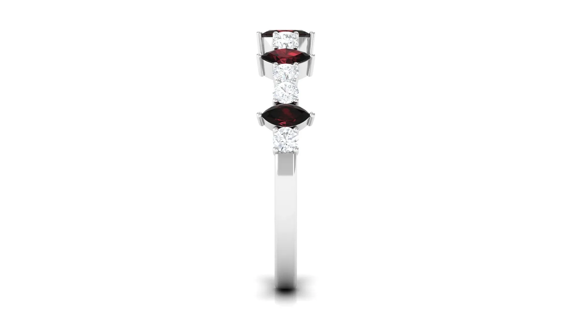 Real Garnet Eternity Anniversary Band Ring with Diamond