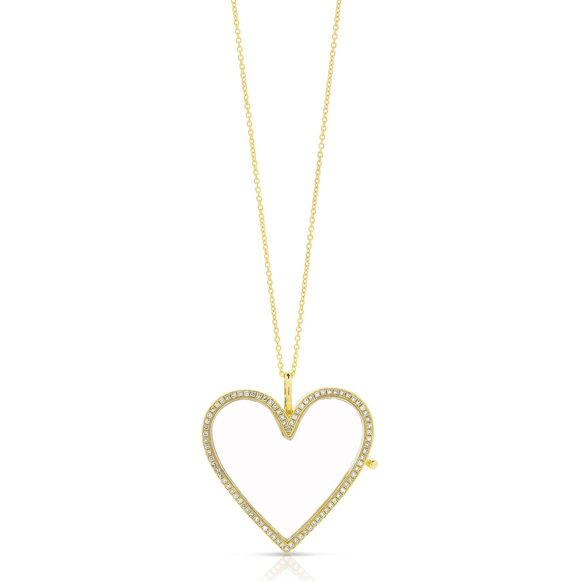 Reversible Diamond Heart Locket
