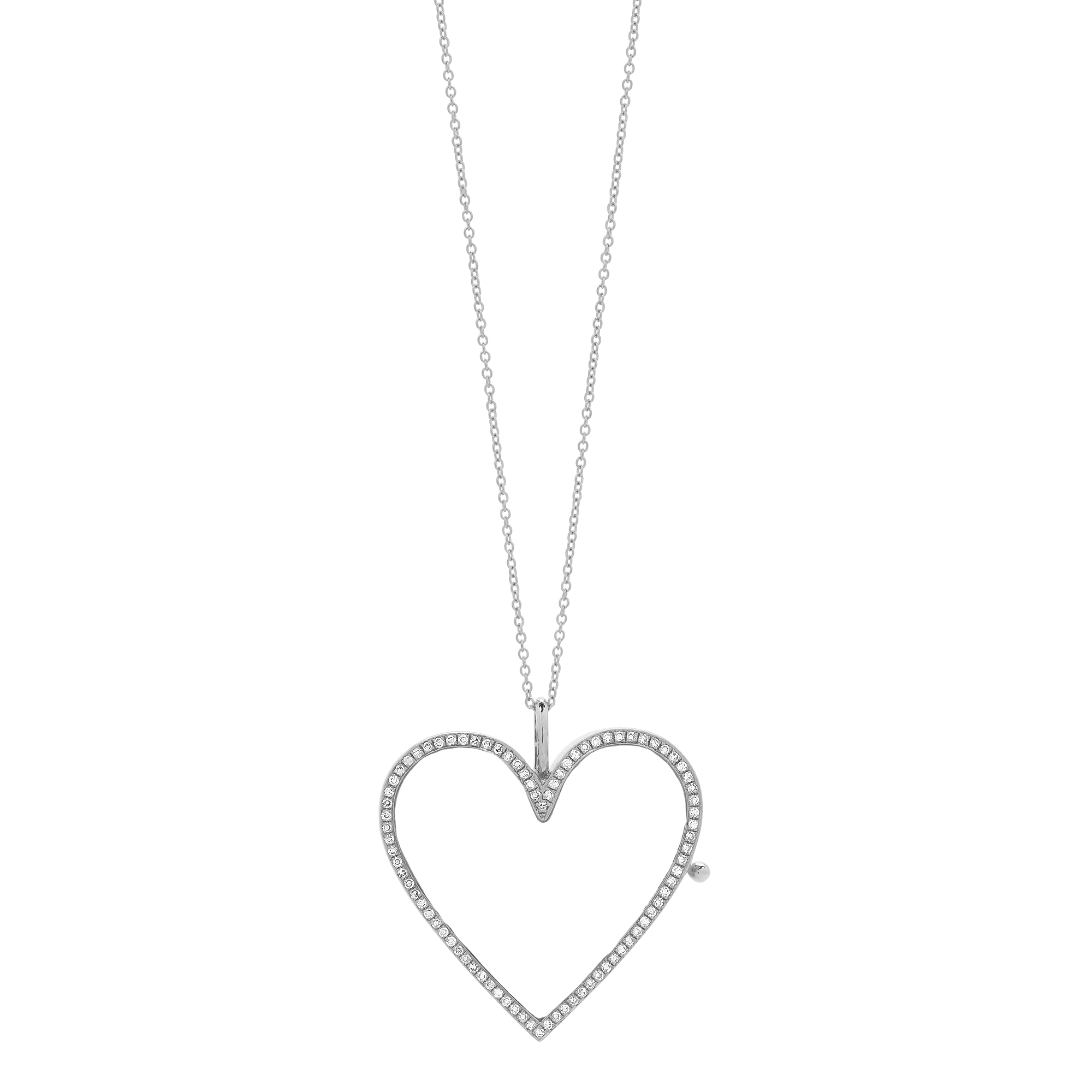 Reversible Diamond Heart Locket