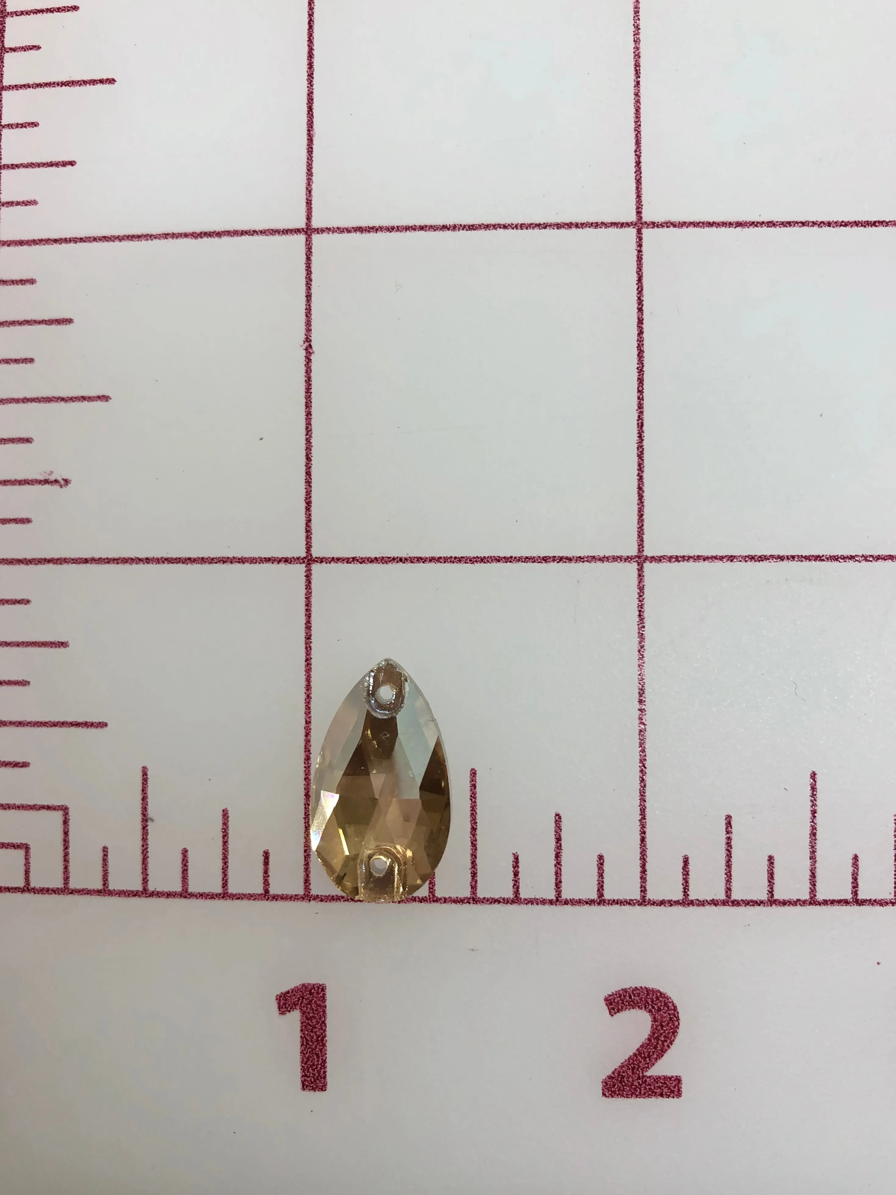 Rhinestones - 10x18mm Czech "Bright-Cut" Light Colorado Topaz Pear-Shape Sew-On