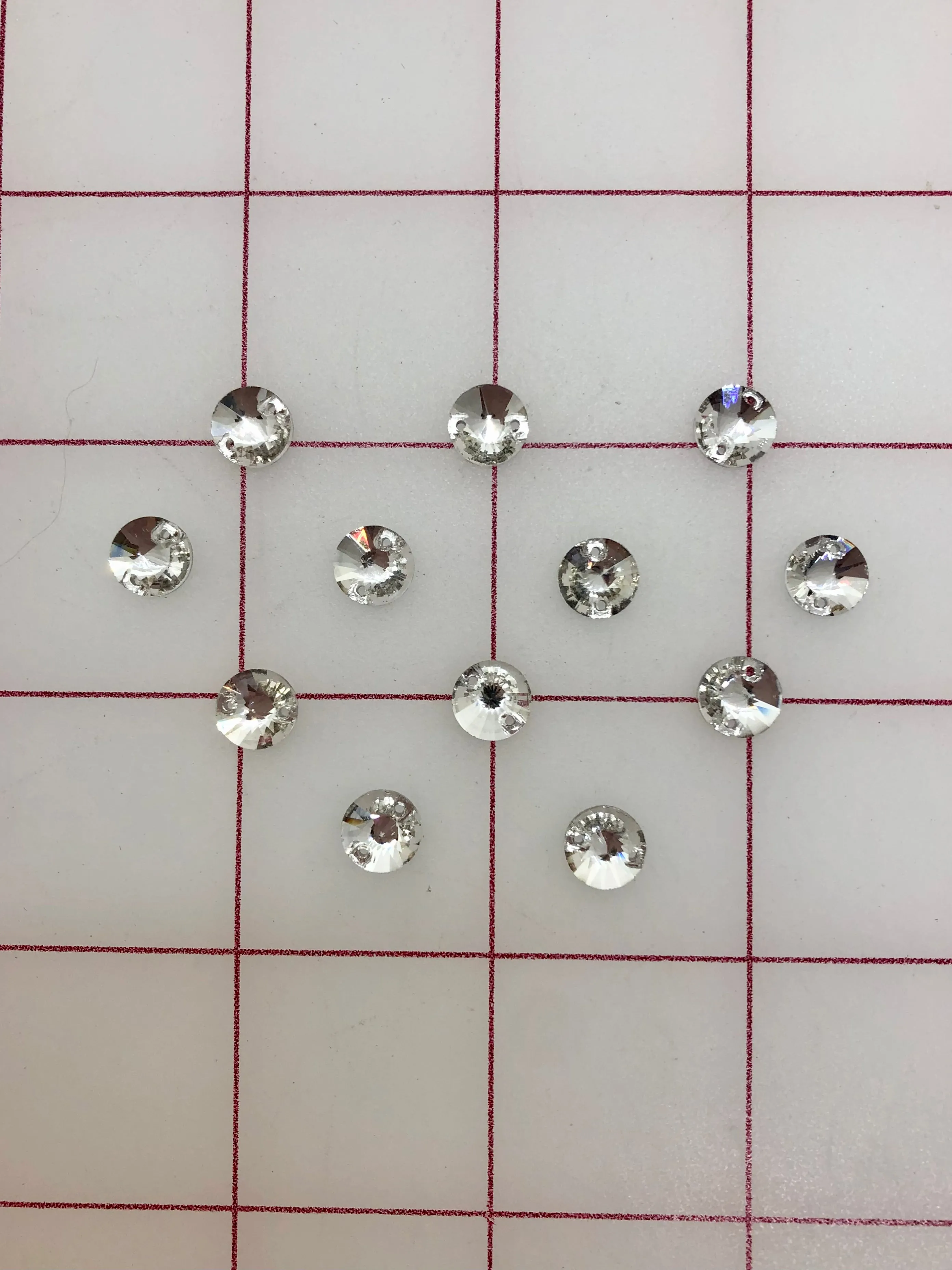 Rhinestones - 8mm Czech "Bright-Cut" Crystal Round Sew-On