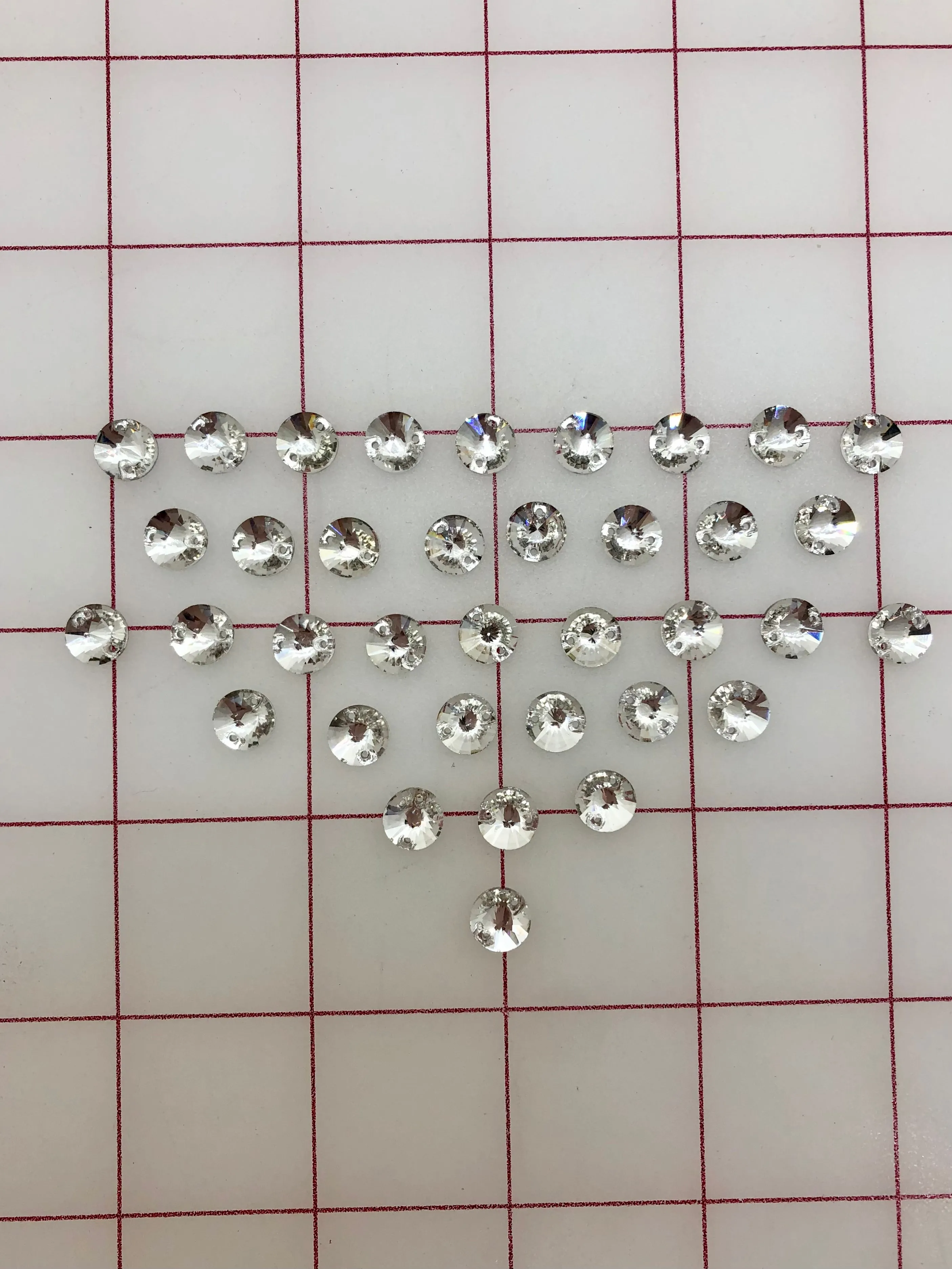 Rhinestones - 8mm Czech "Bright-Cut" Crystal Round Sew-On