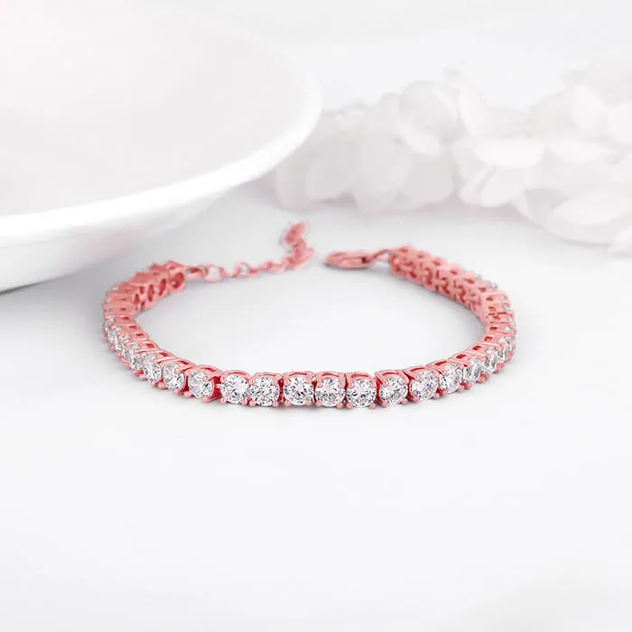 Rose Gold Classic Zircon Studded Bracelet