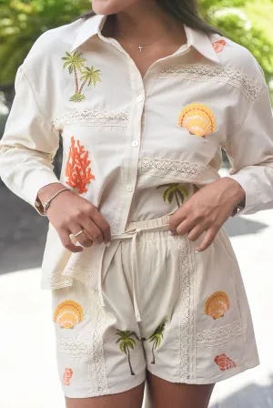 Shorts Palm Snail Beautiful