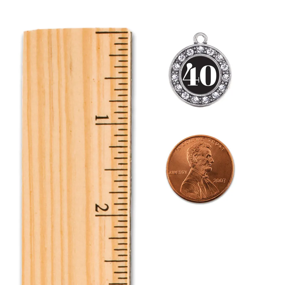 Silver Baseball - Sports Number 40 Circle Charm Toggle Bracelet