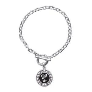 Silver C'est La Vie Circle Charm Toggle Bracelet