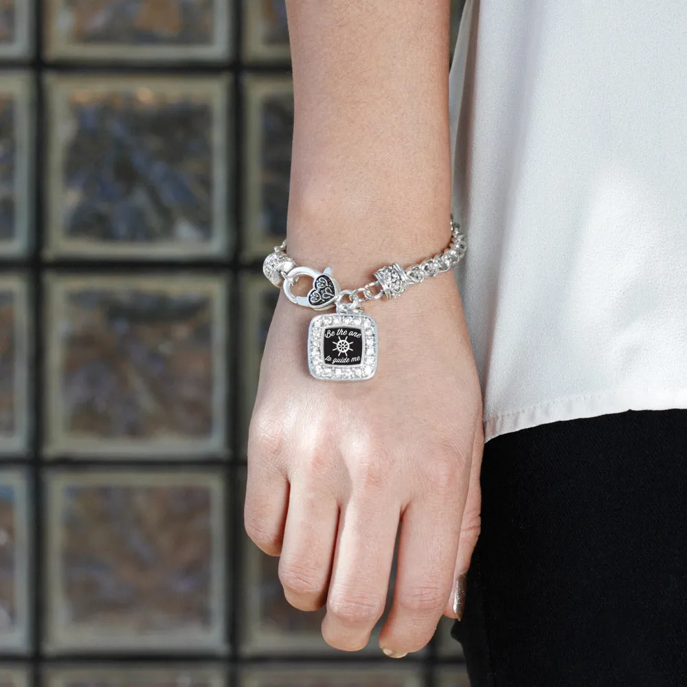 Silver Guide Me Square Charm Braided Bracelet