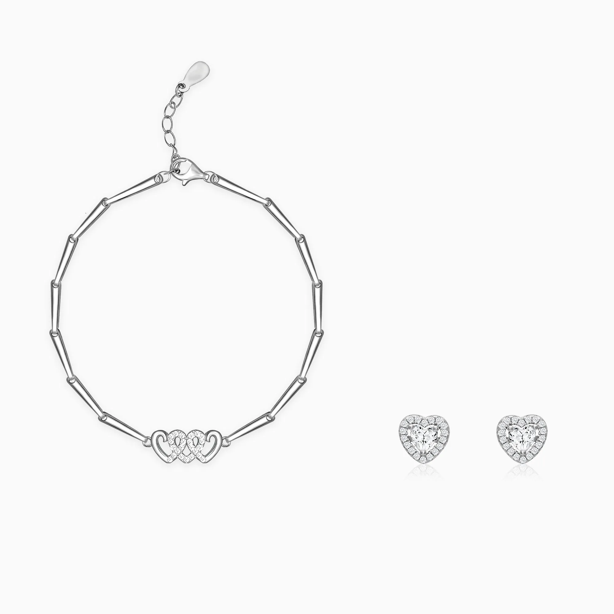 Silver Loving Hearts Set