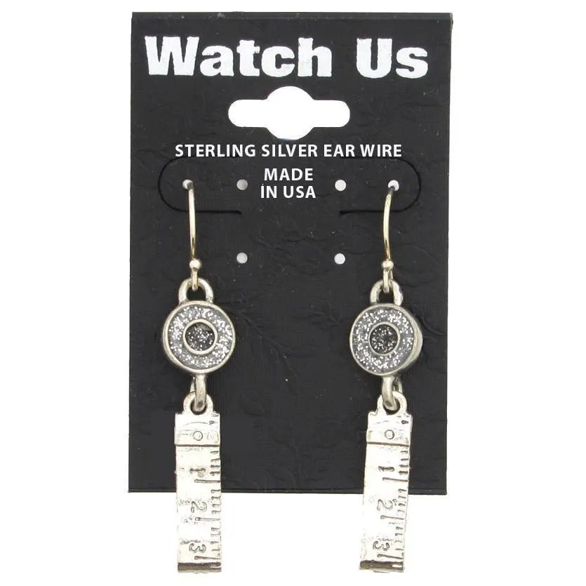 Silver Measuring Tape Earrings