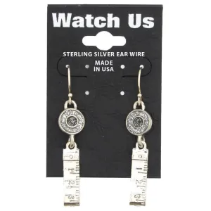 Silver Measuring Tape Earrings