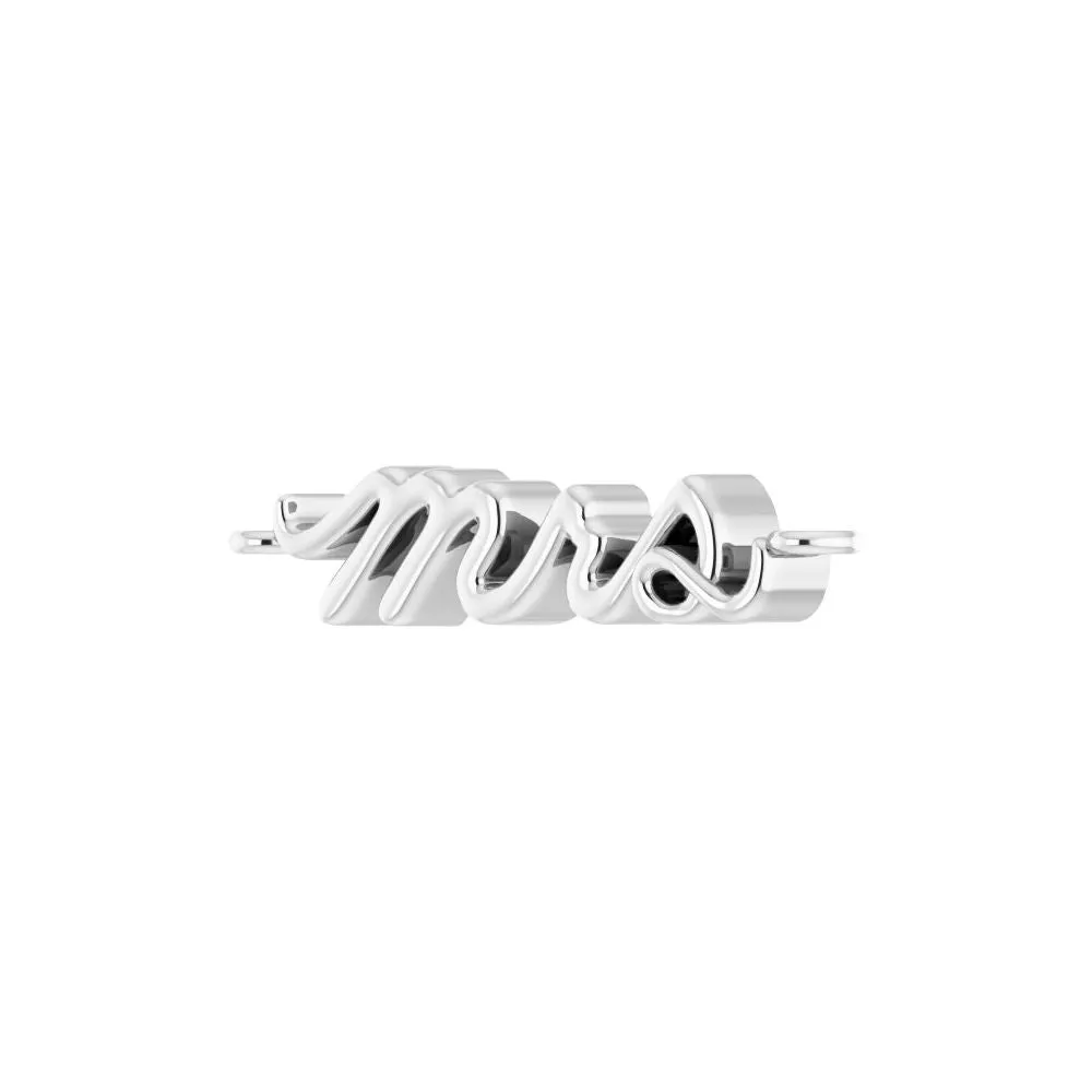 Silver Permanent Bracelet 'Mrs' Link 2002070:108:S