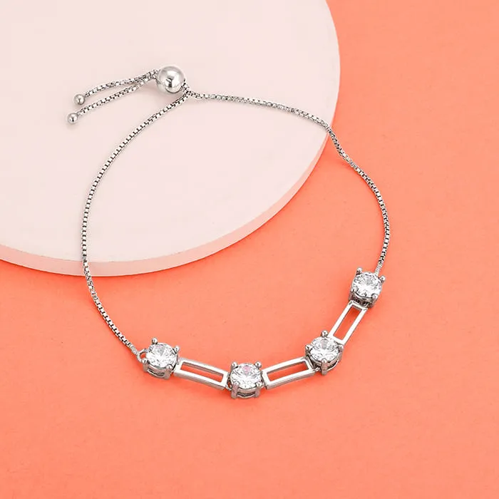 Silver Zircon Dazzling Bracelet