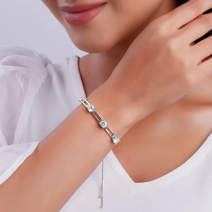 Silver Zircon Dazzling Bracelet