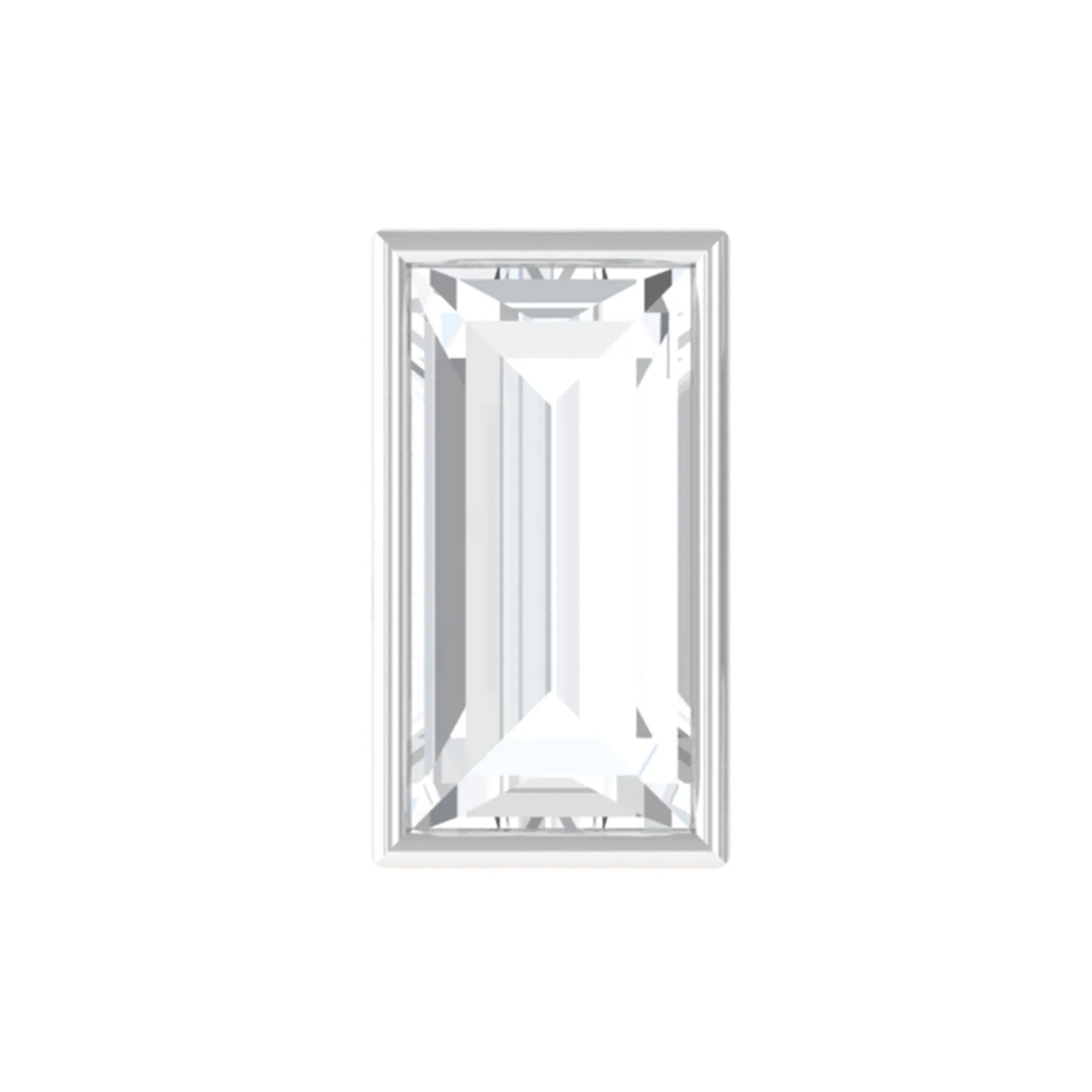 Simple Baguette Moissanite Earring for Tragus Piercing