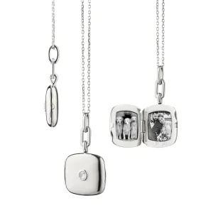 Slim Cushion Viv Locket with Sapphire