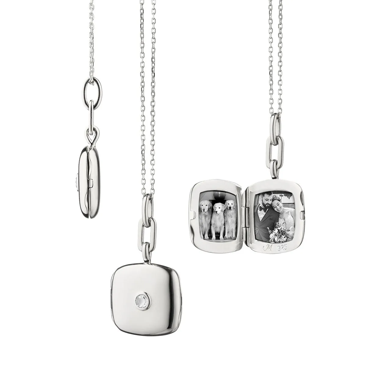 Slim Cushion Viv Locket with Sapphire