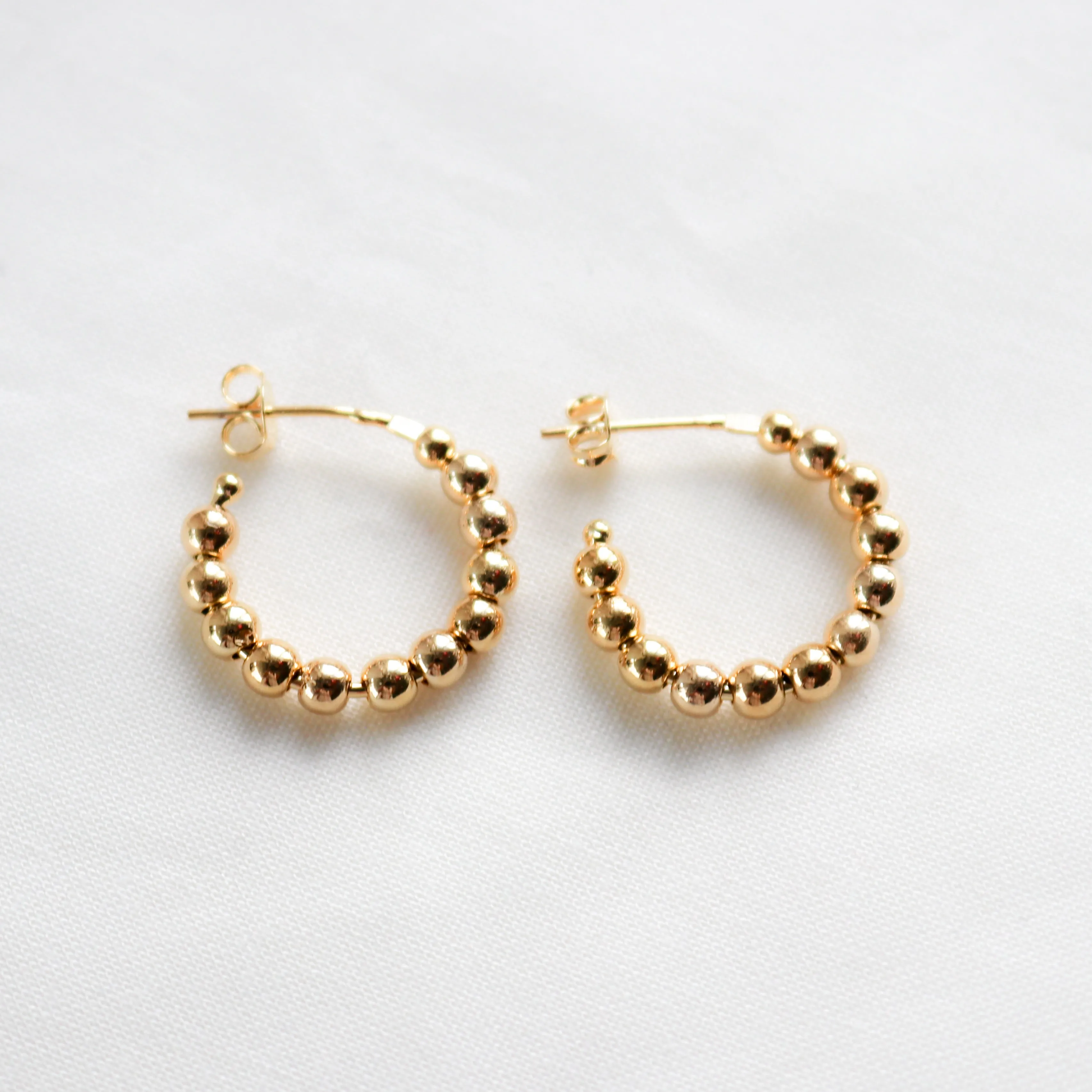 Small Beaded Hoop Earring