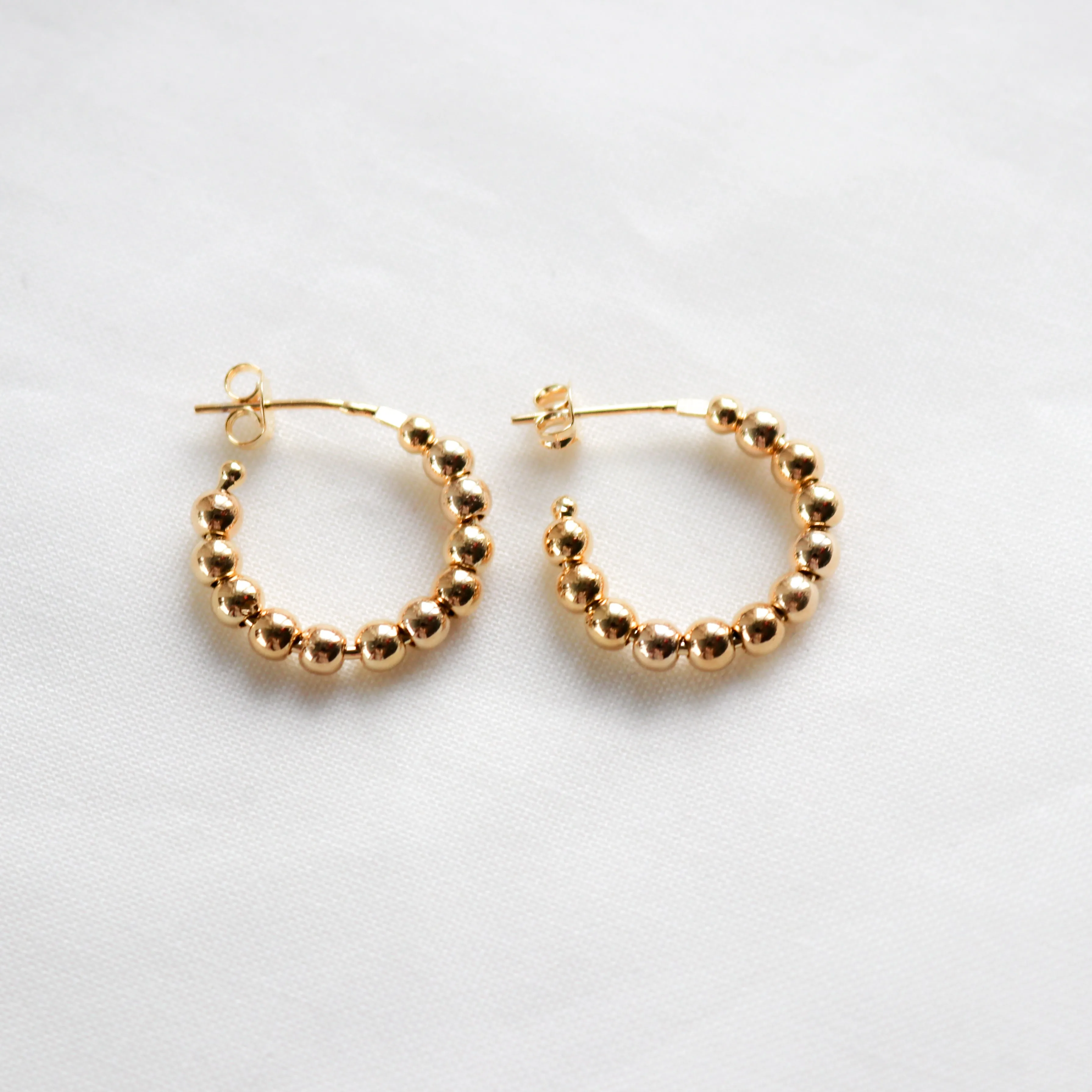 Small Beaded Hoop Earring
