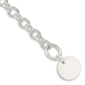 SS Circular Disc on Fancy Link Bracelet