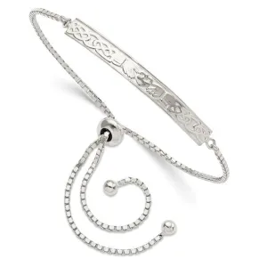 Sterling Claddagh Bar Bolo Adjustable Bracelet