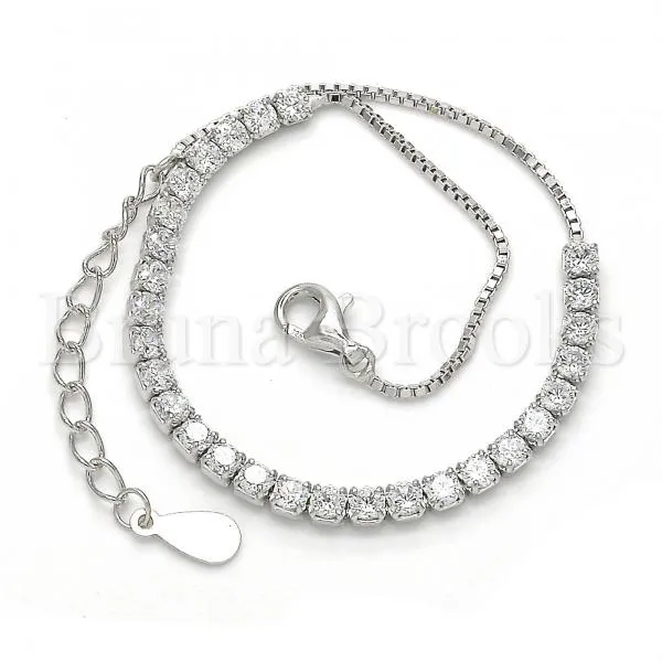 Sterling Silver 03.336.0007.07 Fancy Bracelet, with White Crystal, Polished Finish, Rhodium Tone