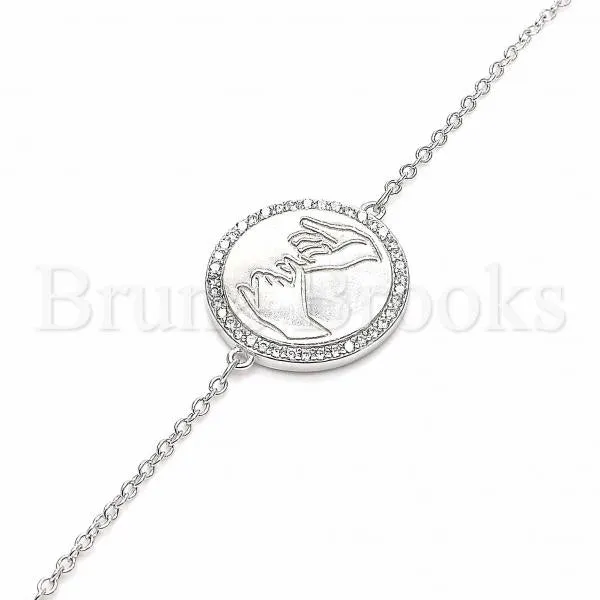 Sterling Silver 03.336.0089.07 Fancy Bracelet, with White Micro Pave, Polished Finish, Rhodium Tone