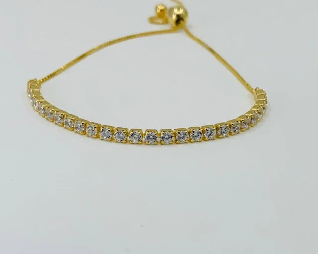 Sterling Silver and Gold Plated Adjustable Bracelet