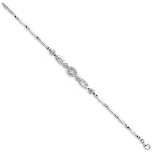 Sterling Silver Fancy CZ Bracelet