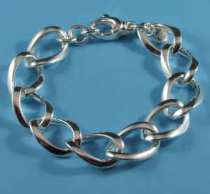 Sterling Silver Oval Link Bracelet (SI6641)