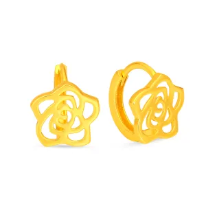 TAKA Jewellery 916 Gold Earrings Hoop Flower